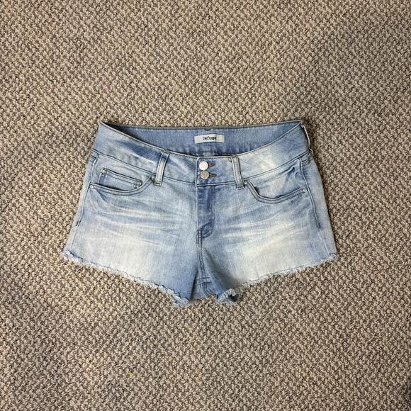 Y2K vintage light wash low rise ‘short-short’ mini micro denim shorts - Picture 1 of 6